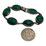 Green Malachite silver bracelet