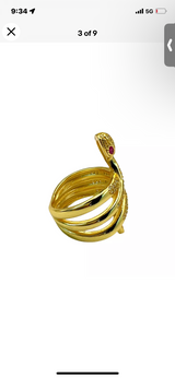 Gold Coil Snake Ring