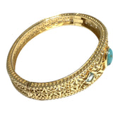 Dramatic Gold Turquoise Arm Candy