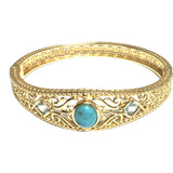 Dramatic Gold Turquoise Arm Candy