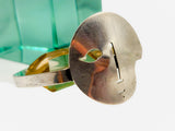 Modernist Sun Face Sterling Silver Cuff