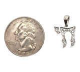 14K white Gold Diamond Chai Pendant