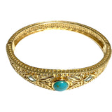 Dramatic Gold Turquoise Arm Candy