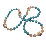 Turquoise Rose Long Layer Necklace