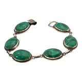 Green Malachite silver bracelet