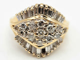 Vintage Diamond Gold Cluster Ring