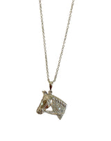 Diamond Silver Horse Necklace