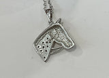 Diamond Silver Horse Necklace