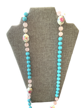 Turquoise Rose Long Layer Necklace