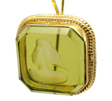 Green Intaglio Glass Earrings