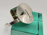 Modernist Sun Face Sterling Silver Cuff