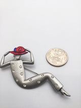 Strike a Pose Vintage Brooch Signed