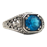 Wanderlust Blue Filigree Ring