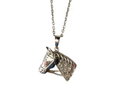 Diamond Silver Horse Necklace