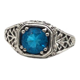 Wanderlust Blue Filigree Ring