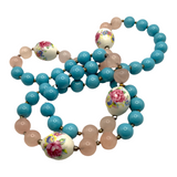 Turquoise Rose Long Layer Necklace
