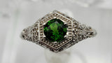 green sterling ring 