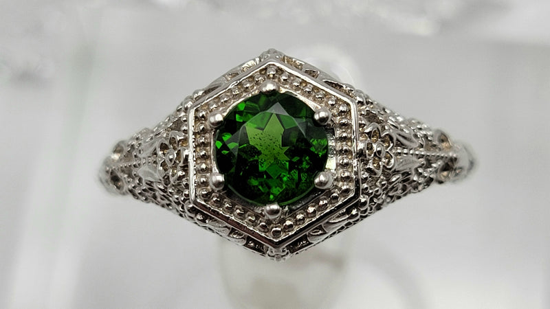 green sterling ring 