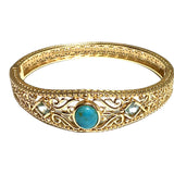 Dramatic Gold Turquoise Arm Candy