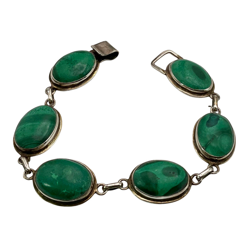 Green Malachite silver bracelet