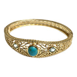 Dramatic Gold Turquoise Arm Candy