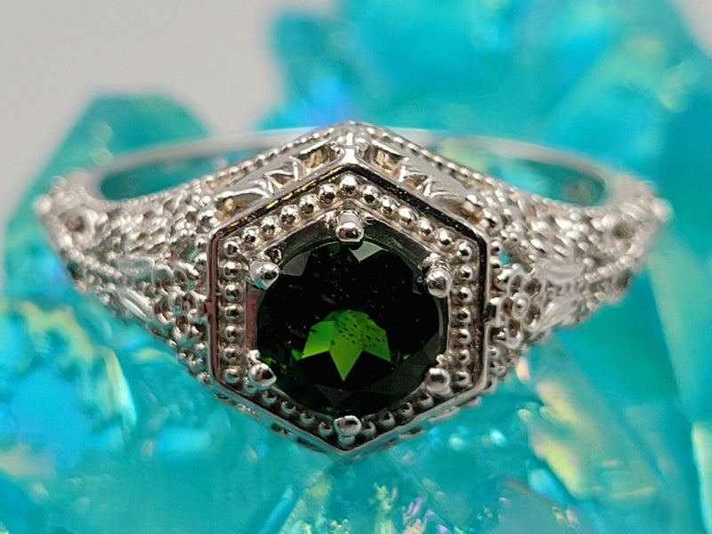 Art Deco sterling Green Ring