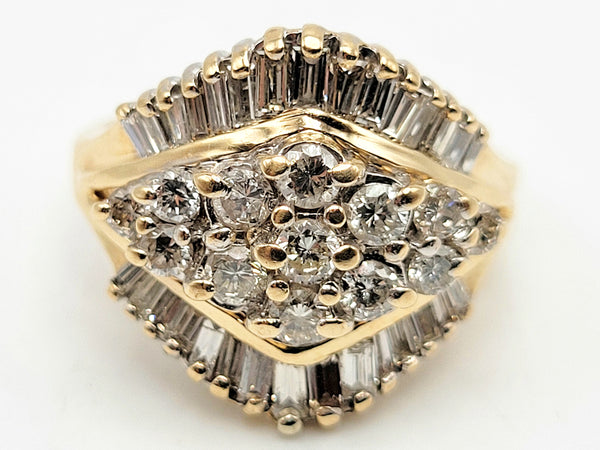 Vintage Diamond Gold Cluster Ring