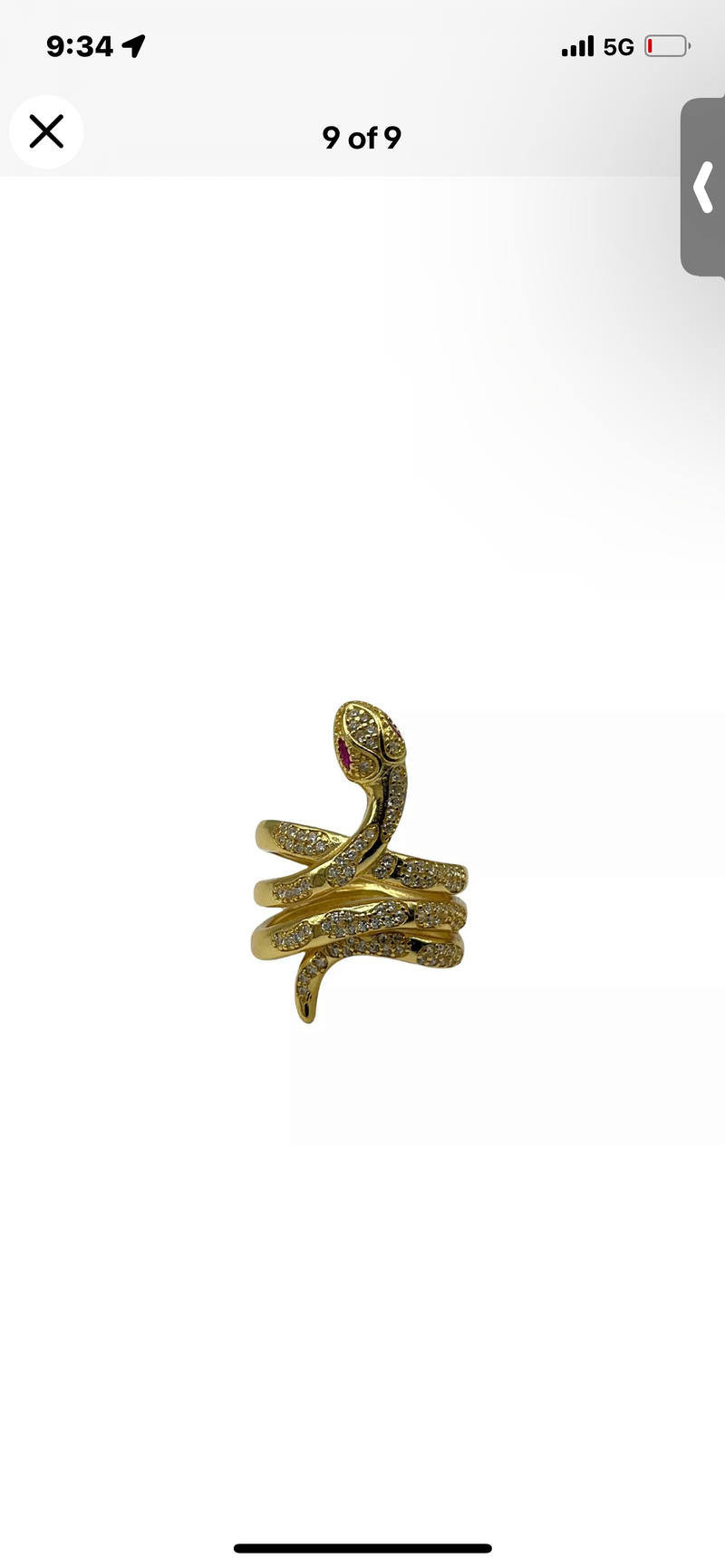 Gold Coil Snake Ring