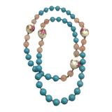 Turquoise Rose Long Layer Necklace