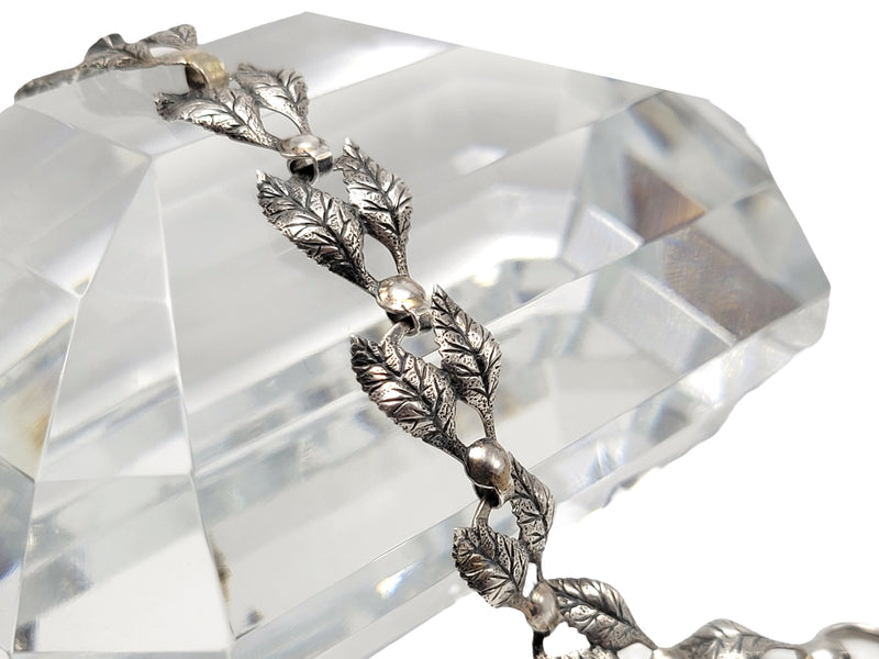 Vintage Jewelart Leaf Bracelet Sterling Silver